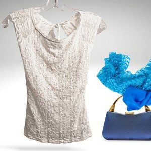 White lace top with sequins